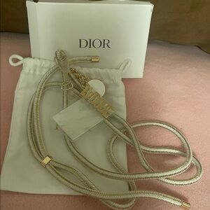 Dior Cream and Gold Lanyard for phone